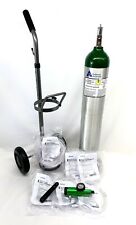 Portable Medical Oxygen Tank Size E With 1-8 Lpm Regulator Cart And Cannulas