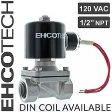 12 110v 120v Stainless Steel Ac Solenoid Valve Water Air Gas Viton Nc 110vac