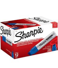 Sharpie Magnum Permanent Marker Oversized Chisel Tip Blue 12 Count Box New