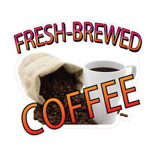 Food Truck Decals Fresh Brewed Coffee Restaurant Food Concession Sign White