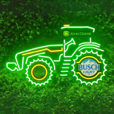 24x15 John Deere Farm Tractor Busch Light Beer Led Neon Light Lamp Sign Dimmer