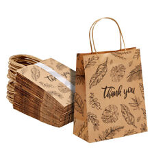 50x Kraft Paper Gift Bags With Handles Bulk For Small Business Boutique Party