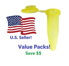 1.5 Ml Micro Centrifuge Tubesvialscontainers Wsnap Cap Value Packs Yellow