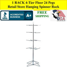 Retail Store Display Hanging Floor Spinner Hanging Rack 4-tier Wire 63 In