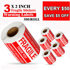 Fragile Stickers 1 Roll 500 2x3 Fragile Label Sticker Handle With Care Mailing