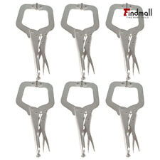 Findmall 6pack 11 C Clamp Locking Pliers Adjustable Locking Welding Swivel Pad