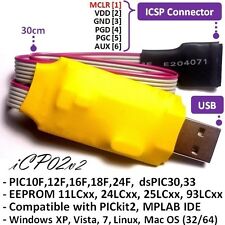 Icp02v2 Usb Microchip Picdspiceeprom Icsp Programmer With Pickit2 Mplab Sw