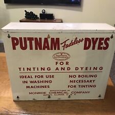 Old Putnam Fadeless Dyes Advertising Counter Store Display Cabinet Metal 19.25