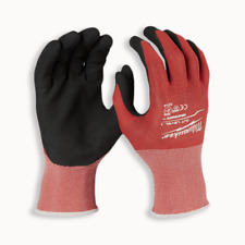Milwaukee Work Gloves Cut Level 1 Nitrile Dipped Gloves - Redblack Pack Of 12