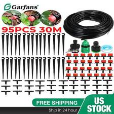 Garfans 100ft Plant Garden Drip Irrigation System Hose Watering Sprinkler Kit