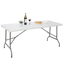 6ft White Plastic Folding Training Table Indoor Outdoor Picnic Party Camp Dining