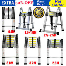 8ft-20ft Tall Telescoping Ladder Extension Collapsible Ladders Aluminum Steel