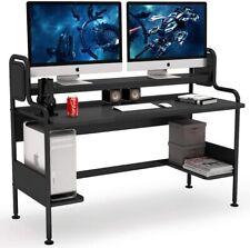Tribesigns Brand New Computer Desk With Hutch 55-inch Large Gaming Desk Black