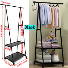 Garment Rack Garment Rolling Collapsible Laundry Rack Double Tier New