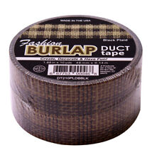 Fashion Burlap Duct Tape Black Plaid Print Craft 1.88 X 10 Yards Per Roll