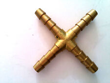Machined Brass 4 Way Cross Joiner Fuel Hose Tee Connector Air Water Gas Oil