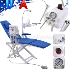 Us Dental Portable Folding Chairweak Suction 4holesturbine Air Compressor Unit
