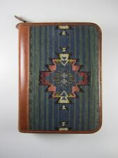 Day-timer Distressed Aztec Pattern Fabric Leather Zippered Large Planner Cover