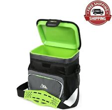 Lunch Box - 9 Can Zipperless Soft Sided Cooler With Hard Liner - Grey And Green