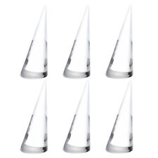 6pcs Cone Shape Acrylic Ring Display Holder Jewelry Showcase Stand Clear