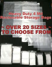 Small To Extra Large Clear Reclosable 4 Mil Heavy Duty Resealable Storage Bags