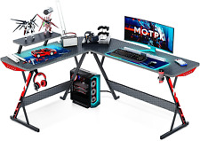 L Shaped Gaming Desk 58 Inch Gaming Computer Desk L Shape With Carbon Fiber Sur