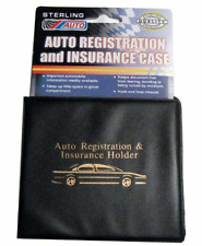 Auto Car Truck Registration Insurance Document Holder Wallet Black Case Id Card