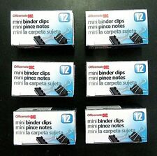 6 Packs Of 12 Mini Binder Clips Silver Black Paper Clamp - 72 Total