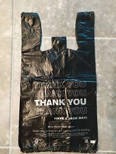 Thank You Black T-shirt Bags 11.5x 6.5x 21.5 Plastic Shopping Bag 100 - 1000