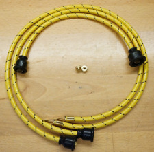 John Deere B Deluxe Yellow Cloth Copper Core Spark Plug Wires Set W Thumb Screws
