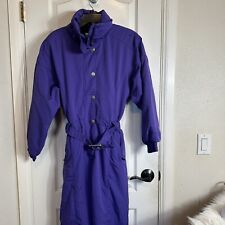 Womens Vintage Roffe Skiwear Purple Versatech Ski Suit Size 8 . Paulith Belt