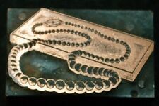 Vintage Wood Copper Print Type Block- Pearls- Jewelry Store