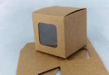 100x Clear Window Kraft Paper Packing Box Cupcake Macaroon Candle Gift Favor Box