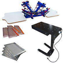 4 Color Screen Printing Kit Micro Registration Printer With Flash Dryer Screen