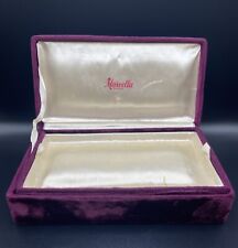 Vintage Marvella Dark Burgundy Velvet Jewelry Box For Simulated Pearls Box Only