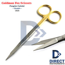 Tc Goldman Fox Scissors Straight 13cm Tungsten Carbide Surgical Micro Shears New
