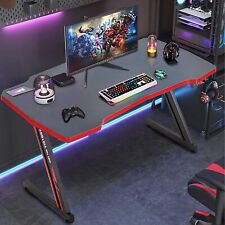 47 Gaming Desk Ergonomic Z Shaped Table Pc Computer Desk Office Home With Hook