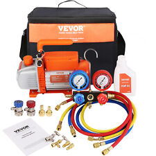 Vevor 15 Hp Hvac Vacuum Pump And Gauge Set 3.5 Cfm Manifold Gauge Kit With Hose
