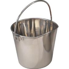 Stainless Steel Flat Sided Dog Kennel Water Pail 4 Quart