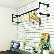 Industrial Pipe Clothing Rack Wall-mounted Clothes Garment Organizer Rod Hanger