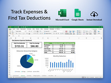 Business Expense Tracker Spreadsheet - Expenses Mileage Cell Phone More