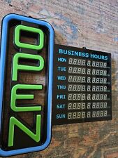 Led Open Sign With Business Hours - Green Light Innovations Read