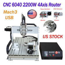 2.2kw 4axis Cnc 6040 Router Mach3 Usb Engraving Wood Cutting Drilling Machine Us
