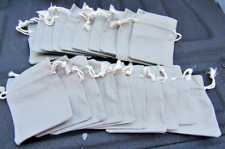 Canvas Drawstring Gift Bags- Small Gray Cinch Packs Lot Of 20 Free Shipping
