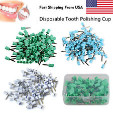 100pcs Dental Polishing Cups Prophy Cup Latch Type Brushes Rubber Usa