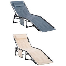 Folding Chaise Lounge Chair Reclining Chair W Adjustable Backrest