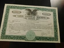 1956 Yates American Machine Company Stock Certificate  E1245usc2