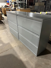 3 Dr Lateral File Cabinet In Gray Metal Finish