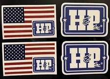 4 Set H P Us Flag Logo Oilfield Sticker Decal Oklahoma Drilling Gas Hp