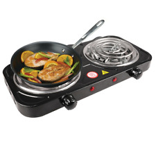 Electric Camping Double Burner Hot Plate Portable Heating Cooking Stove Dorm